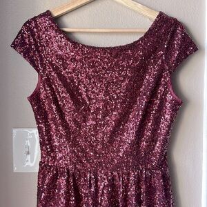 SPEECKLESS Juniors Burgundy Sequin Mini Dress